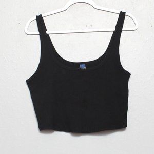 Old Navy Black Ribbed Cropped Tank Top